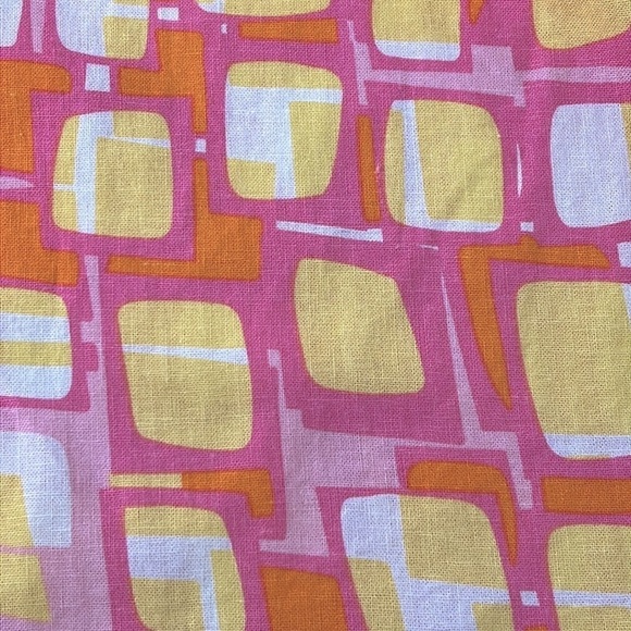 TWEEDS Woman Plus Size Linen Button Front Tunic Blouse Shirt Retro Geo Print - Picture 5 of 8